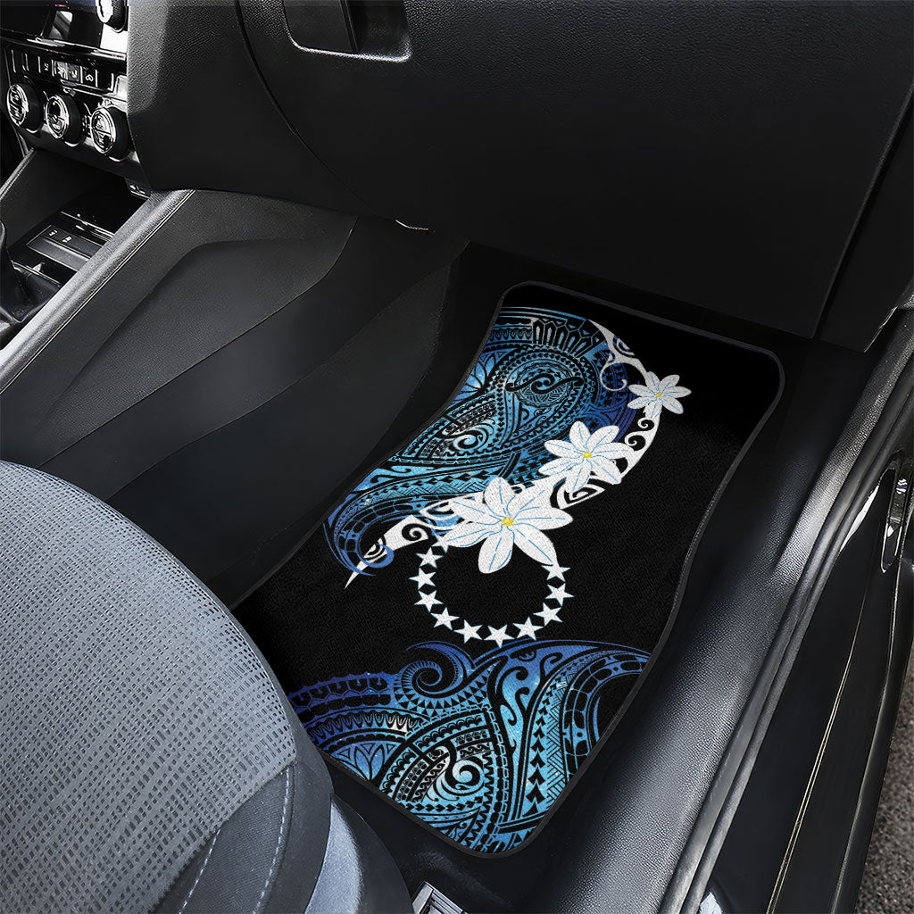 Cook Islands Maori Language Week Car Mats Tiare Maori Kuki Airani Blue Pattern
