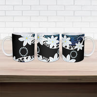 Cook Islands Maori Language Week Ceramic Mug Tiare Maori Kuki Airani Blue Pattern