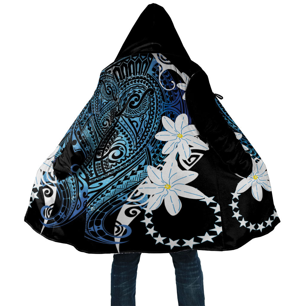 Cook Islands Maori Language Week Cloak Tiare Maori Kuki Airani Blue Pattern