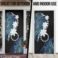 Cook Islands Maori Language Week Door Cover Tiare Maori Kuki Airani Blue Pattern