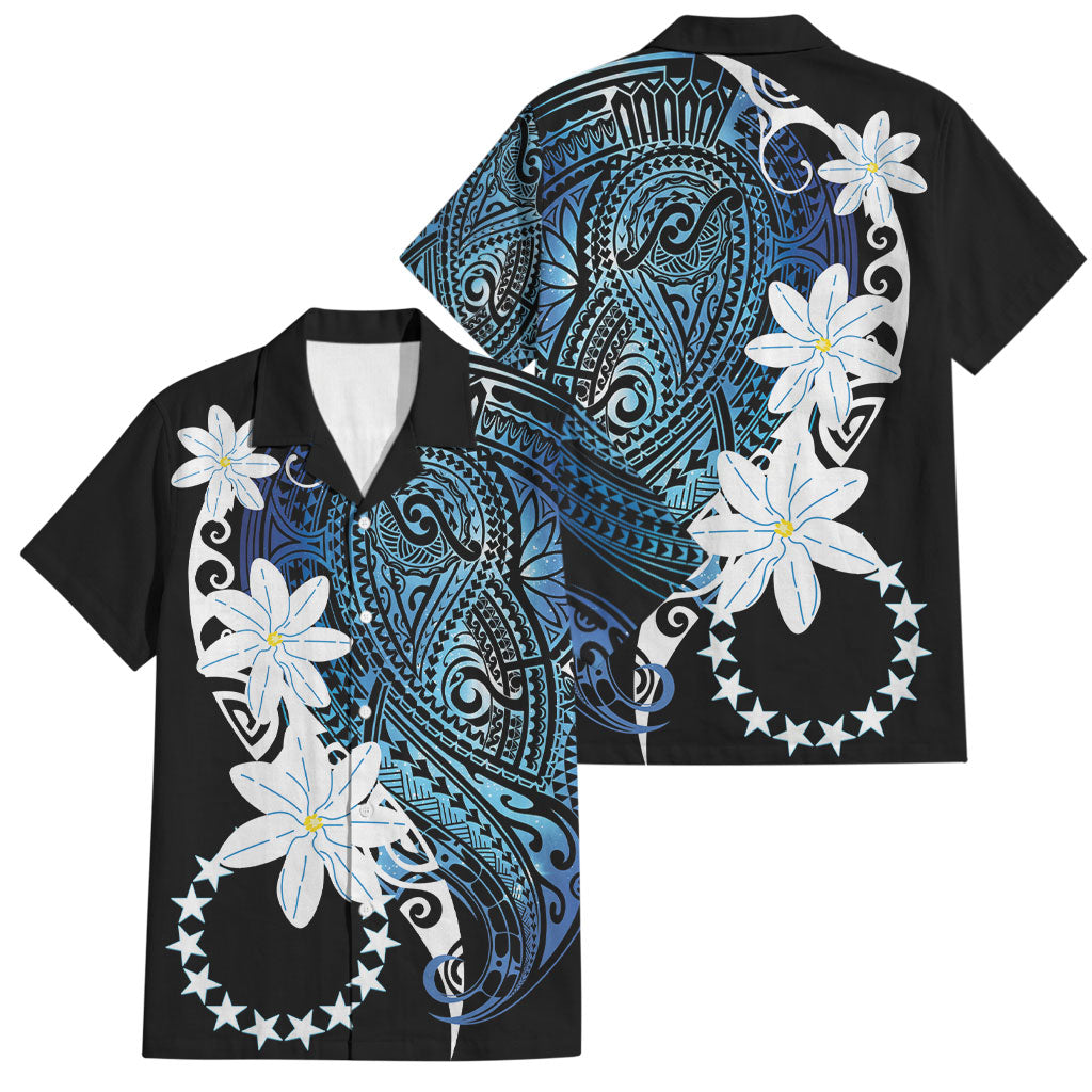 Cook Islands Maori Language Week Family Matching Tank Maxi Dress and Hawaiian Shirt Tiare Maori Kuki Airani Blue Pattern