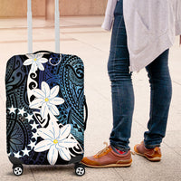 Cook Islands Maori Language Week Luggage Cover Tiare Maori Kuki Airani Blue Pattern
