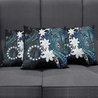 Cook Islands Maori Language Week Pillow Cover Tiare Maori Kuki Airani Blue Pattern