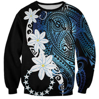 Cook Islands Maori Language Week Sweatshirt Tiare Maori Kuki Airani Blue Pattern