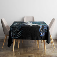 Cook Islands Maori Language Week Tablecloth Tiare Maori Kuki Airani Blue Pattern