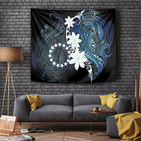 Cook Islands Maori Language Week Tapestry Tiare Maori Kuki Airani Blue Pattern