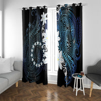Cook Islands Maori Language Week Window Curtain Tiare Maori Kuki Airani Blue Pattern