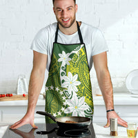 Cook Islands Maori Language Week Apron Tiare Maori Kuki Airani Green Pattern