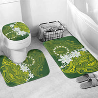 Cook Islands Maori Language Week Bathroom Set Tiare Maori Kuki Airani Green Pattern