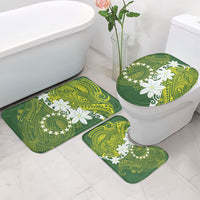 Cook Islands Maori Language Week Bathroom Set Tiare Maori Kuki Airani Green Pattern