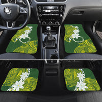 Cook Islands Maori Language Week Car Mats Tiare Maori Kuki Airani Green Pattern