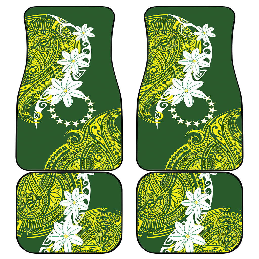 Cook Islands Maori Language Week Car Mats Tiare Maori Kuki Airani Green Pattern