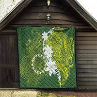 Cook Islands Maori Language Week Quilt Tiare Maori Kuki Airani Green Pattern