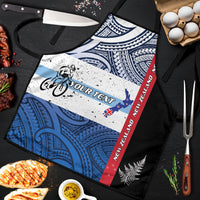 Personalised Cycling New Zealand Apron Aotearoa Map Fern Maori Pattern