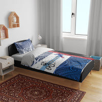 Personalised Cycling New Zealand Bedding Set Aotearoa Map Fern Maori Pattern