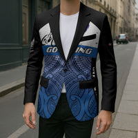 Personalised Cycling New Zealand Blazer Aotearoa Map Fern Maori Pattern