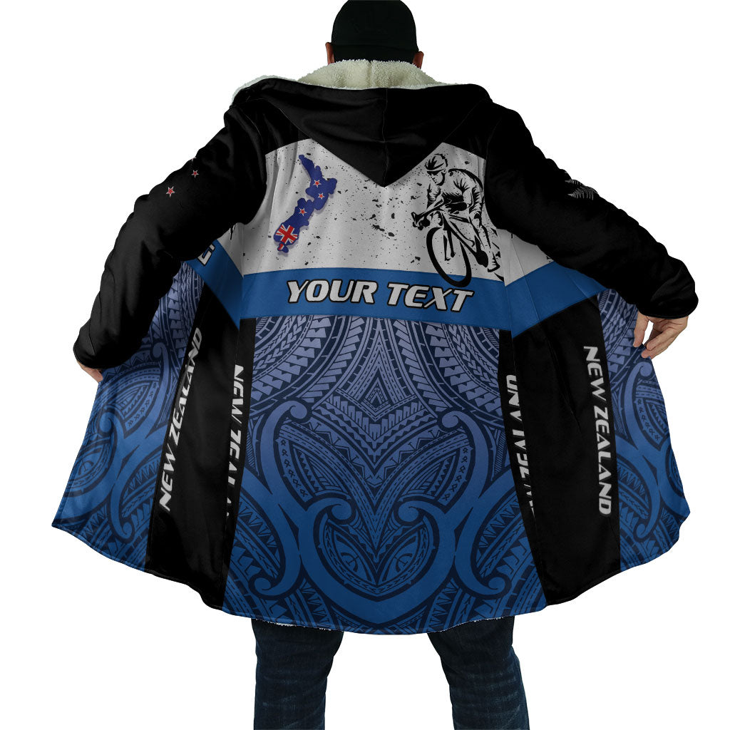 Personalised Cycling New Zealand Cloak Aotearoa Map Fern Maori Pattern