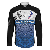Personalised Cycling New Zealand Family Matching Puletasi and Hawaiian Shirt Aotearoa Map Fern Maori Pattern