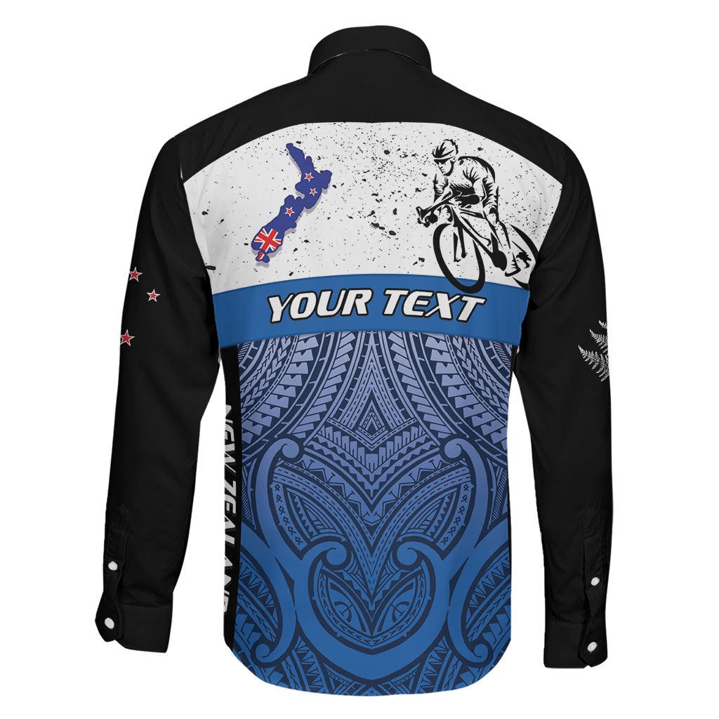 Personalised Cycling New Zealand Family Matching Tank Maxi Dress and Hawaiian Shirt Aotearoa Map Fern Maori Pattern LT22 - Polynesian Pride