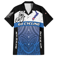 Personalised Cycling New Zealand Hawaiian Shirt Aotearoa Map Fern Maori Pattern