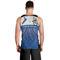 Personalised Cycling New Zealand Men Tank Top Aotearoa Map Fern Maori Pattern LT22 - Polynesian Pride