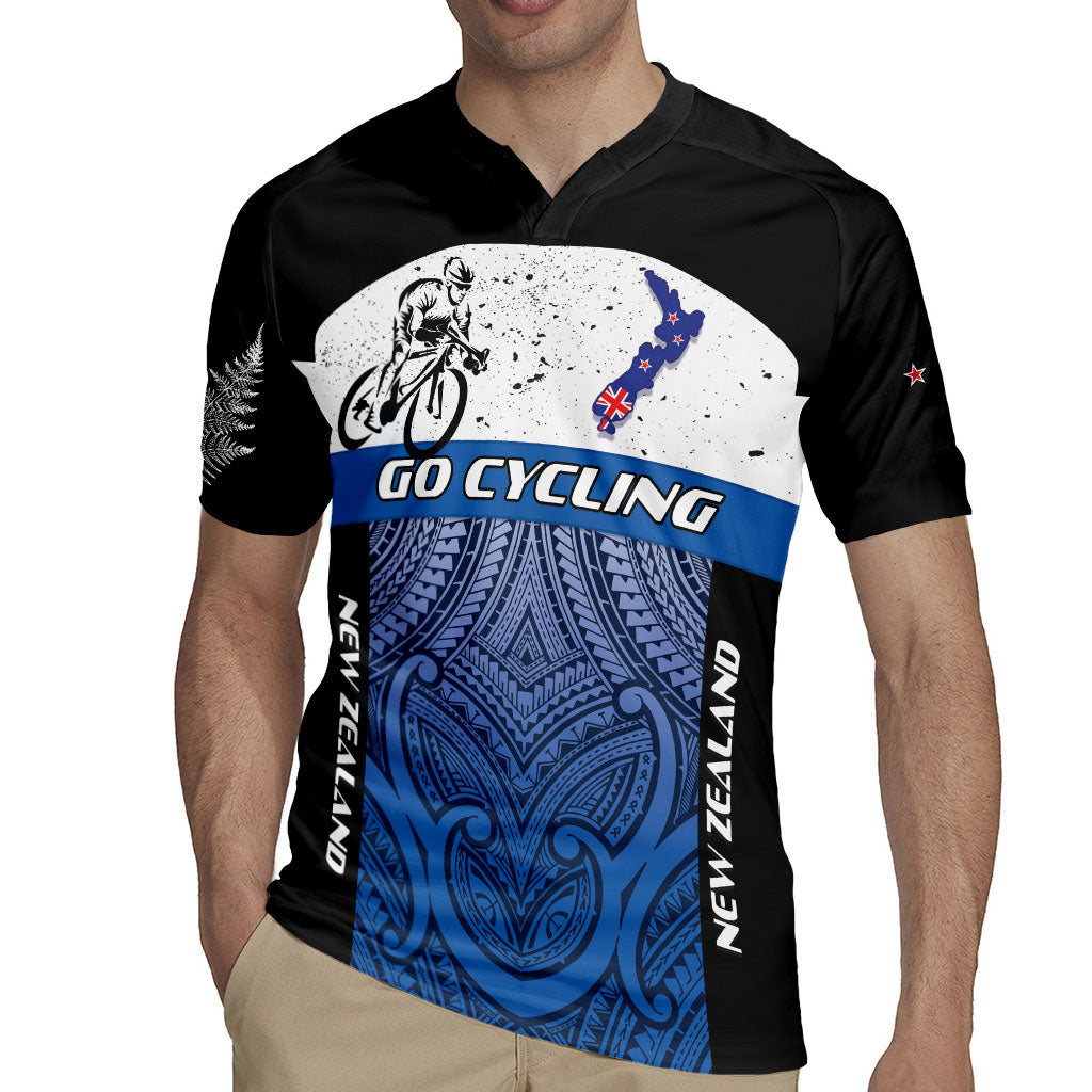 Personalised Cycling New Zealand Rugby Jersey Aotearoa Map Fern Maori Pattern LT22 - Polynesian Pride