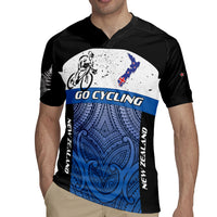 Personalised Cycling New Zealand Rugby Jersey Aotearoa Map Fern Maori Pattern LT22 - Polynesian Pride