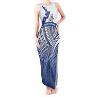 Personalised Cycling New Zealand Tank Maxi Dress Aotearoa Map Fern Maori Pattern
