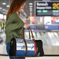 Personalised Cycling New Zealand Travel Bag Aotearoa Map Fern Maori Pattern