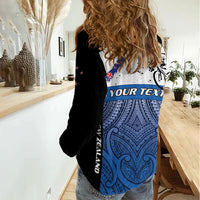 Personalised Cycling New Zealand Women Casual Shirt Aotearoa Map Fern Maori Pattern LT22 - Polynesian Pride