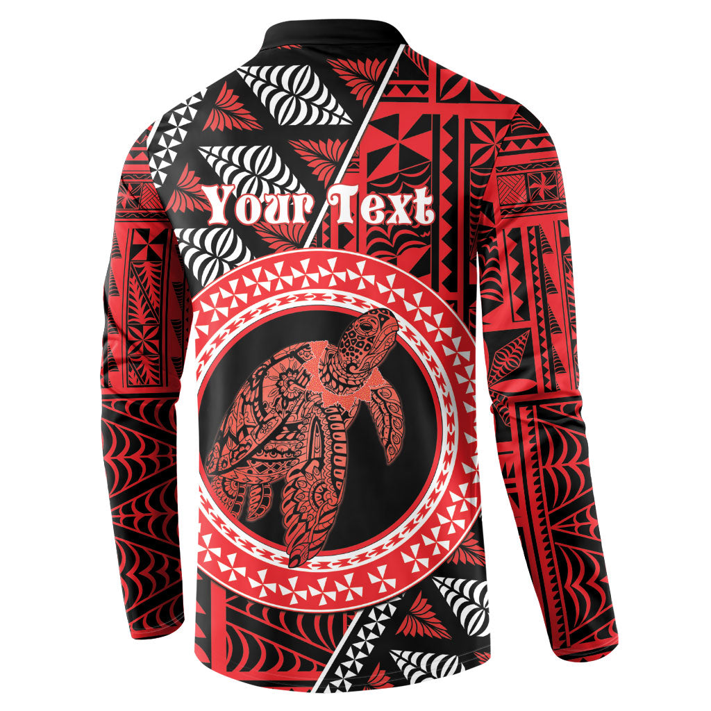 Personalised Tonga Language Week Button Sweatshirt Heilala Turtle Malo E Lelei