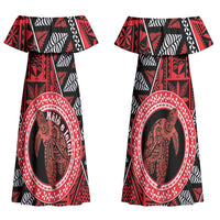 Personalised Tonga Language Week Couples Matching Off Shoulder Maxi Dress and Hawaiian Shirt Heilala Turtle Malo E Lelei
