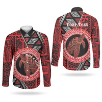 Personalised Tonga Language Week Couples Matching Off The Shoulder Long Sleeve Dress and Long Sleeve Button Shirt Heilala Turtle Malo E Lelei