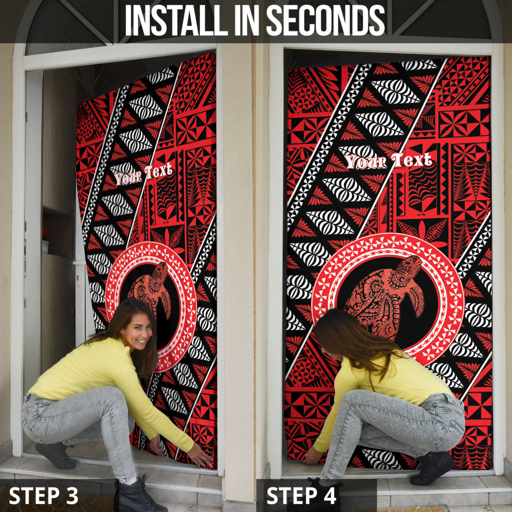 Personalised Tonga Language Week Door Cover Heilala Turtle Malo E Lelei