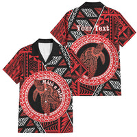 Personalised Tonga Language Week Family Matching Off Shoulder Short Dress and Hawaiian Shirt Heilala Turtle Malo E Lelei