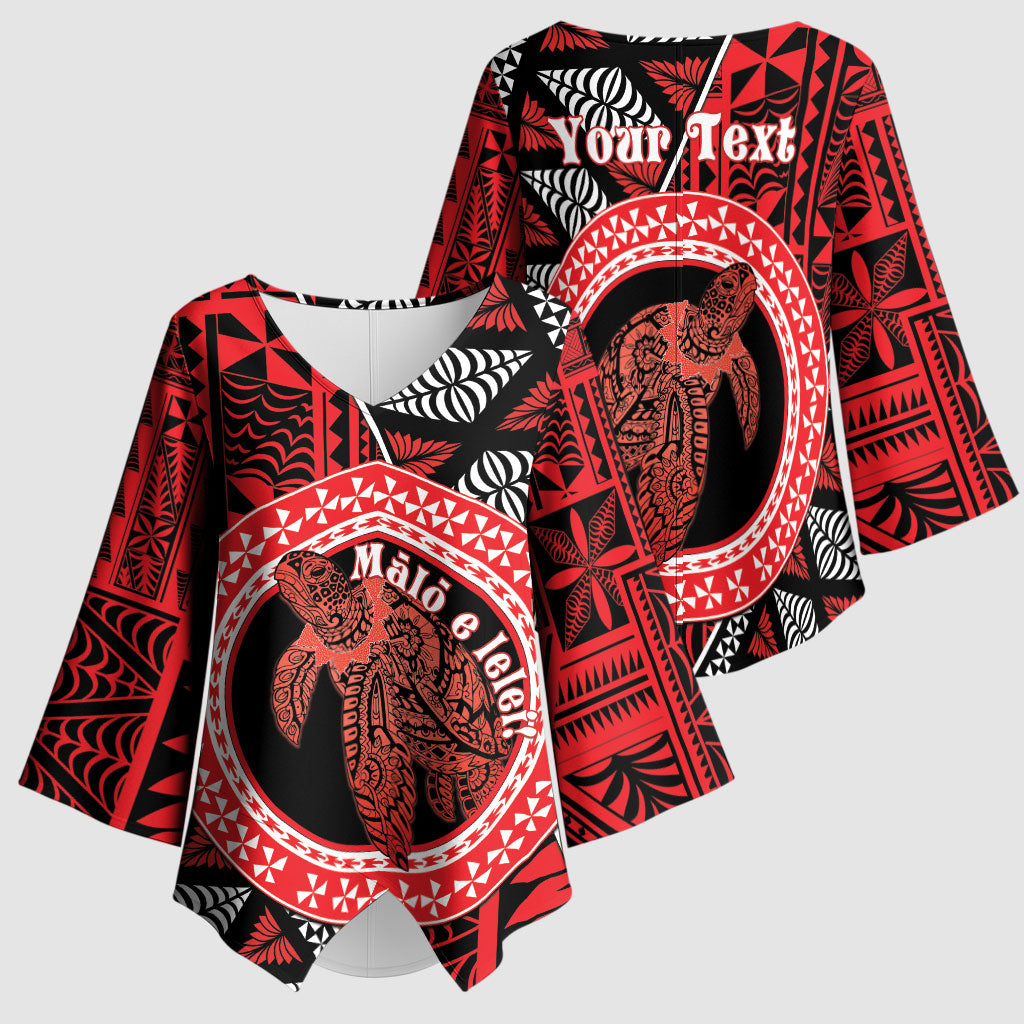 Personalised Tonga Language Week Kimono Sleeve Blouse Heilala Turtle Malo E Lelei