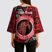 Personalised Tonga Language Week Kimono Sleeve Blouse Heilala Turtle Malo E Lelei
