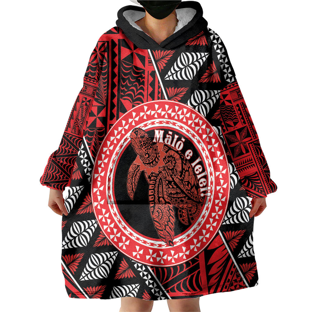 Personalised Tonga Language Week Wearable Blanket Hoodie Heilala Turtle Malo E Lelei