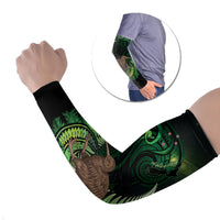 Kiwi New Zealand Personalised Arm Sleeves Aotearoa Map Silver Fern Koru Pattern