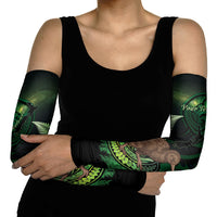 Kiwi New Zealand Personalised Arm Sleeves Aotearoa Map Silver Fern Koru Pattern
