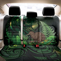 Kiwi New Zealand Personalised Back Car Seat Cover Aotearoa Map Silver Fern Koru Pattern LT22 - Polynesian Pride