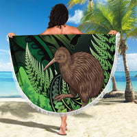 Kiwi New Zealand Personalised Beach Blanket Aotearoa Map Silver Fern Koru Pattern