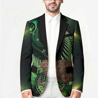 Kiwi New Zealand Personalised Blazer Aotearoa Map Silver Fern Koru Pattern