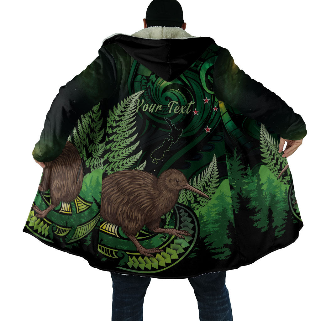 Kiwi New Zealand Personalised Cloak Aotearoa Map Silver Fern Koru Pattern