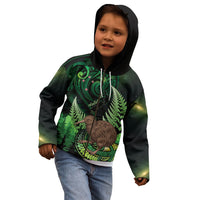 Kiwi New Zealand Personalised Kid Hoodie Aotearoa Map Silver Fern Koru Pattern LT22 - Polynesian Pride