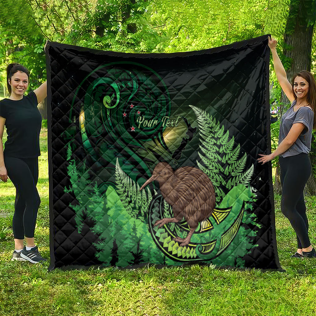 Kiwi New Zealand Personalised Quilt Aotearoa Map Silver Fern Koru Pattern