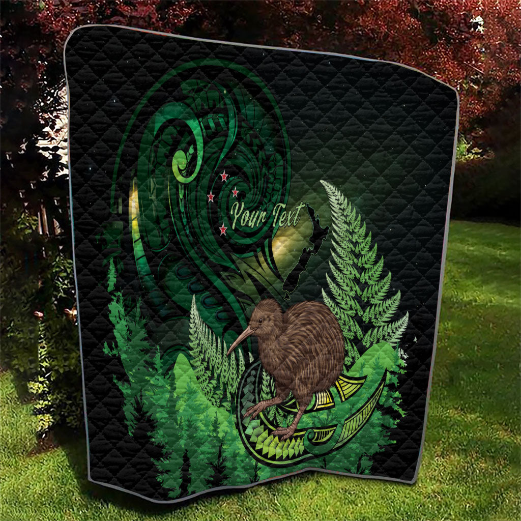 Kiwi New Zealand Personalised Quilt Aotearoa Map Silver Fern Koru Pattern