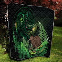Kiwi New Zealand Personalised Quilt Aotearoa Map Silver Fern Koru Pattern