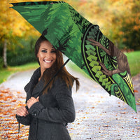 Kiwi New Zealand Personalised Umbrella Aotearoa Map Silver Fern Koru Pattern