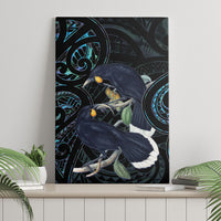 New Zealand Huia Bird Canvas Wall Art Paua Shell Maori Pattern LT22 - Polynesian Pride